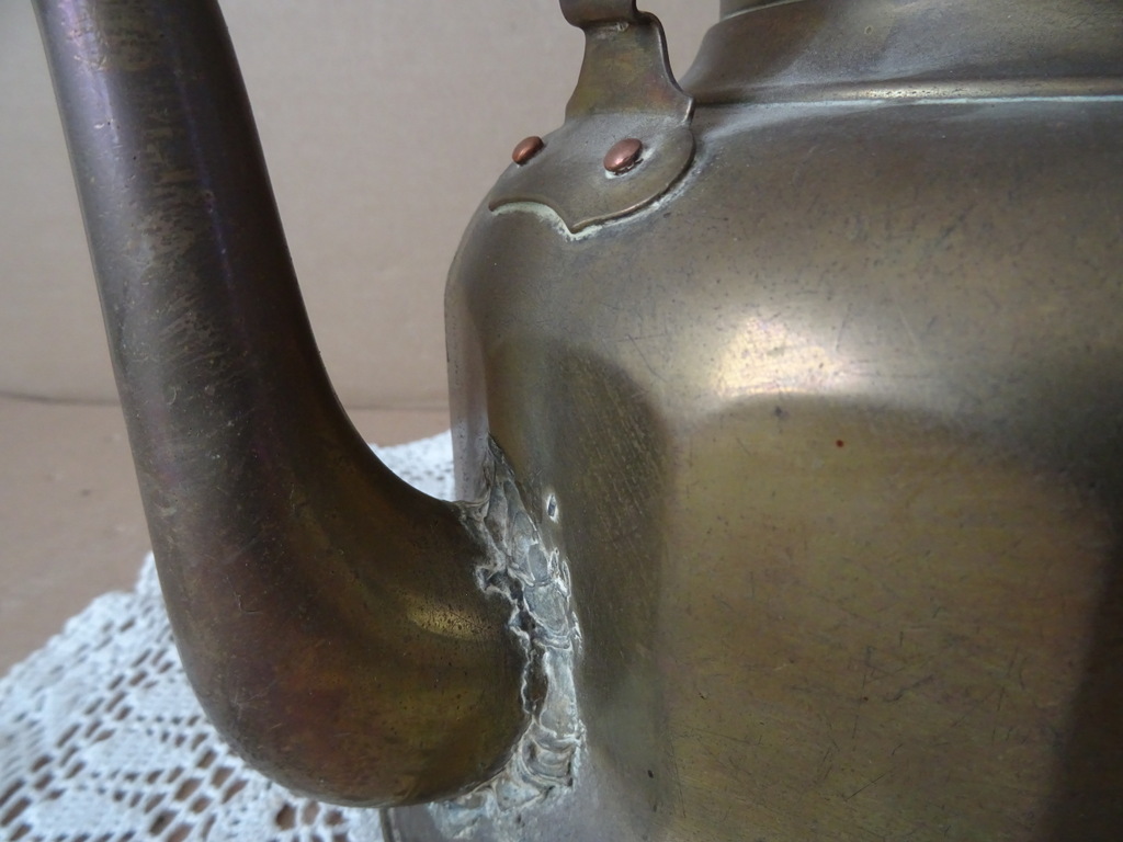 Antieke koperen waterketel 29cm - Afbeelding 7