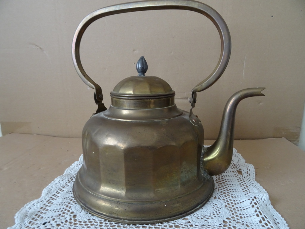 Antieke koperen waterketel 29cm - Afbeelding 9
