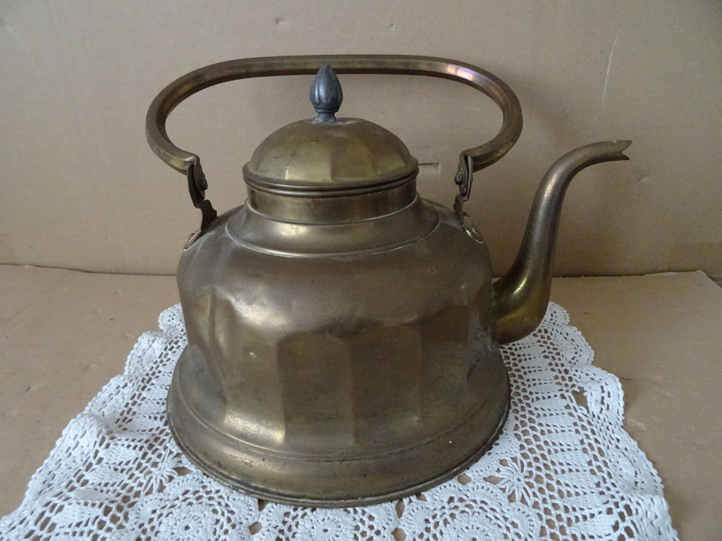 Antieke koperen waterketel 29cm - Afbeelding 12