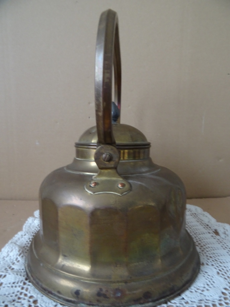 Antieke koperen waterketel 29cm - Afbeelding 14