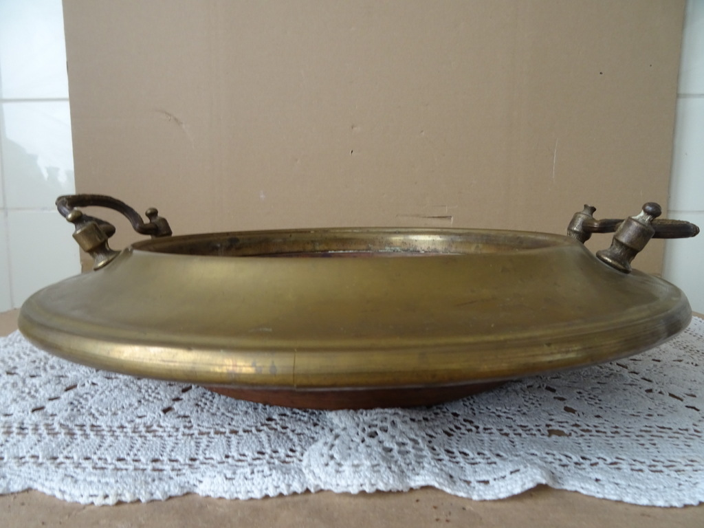 Antieke koperen of messing vuurschaal 45cm - Afbeelding 3