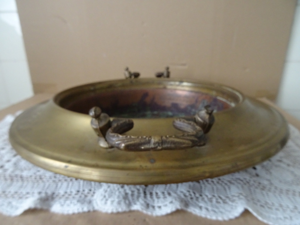 Antieke koperen of messing vuurschaal 45cm - Afbeelding 10
