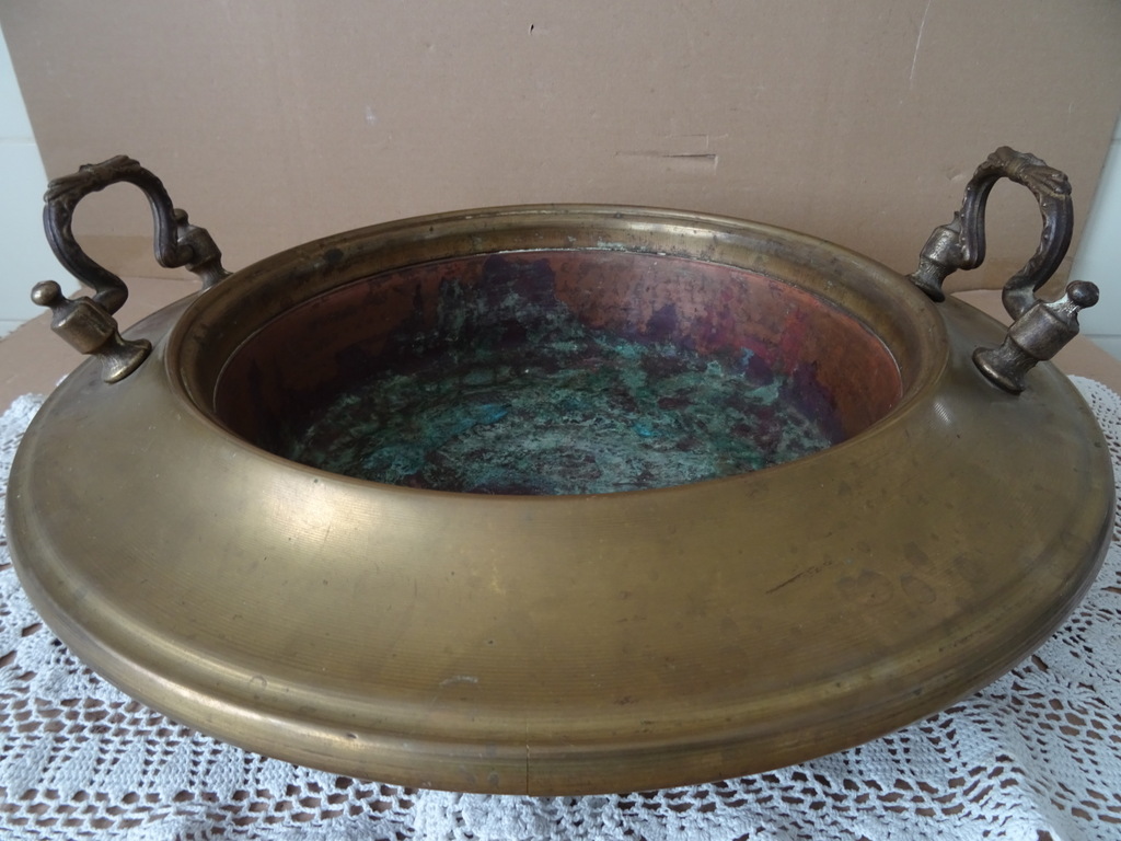 Antieke koperen of messing vuurschaal 45cm - Afbeelding 16