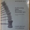 Sotheby & Co Forthcoming Sales November December 1971