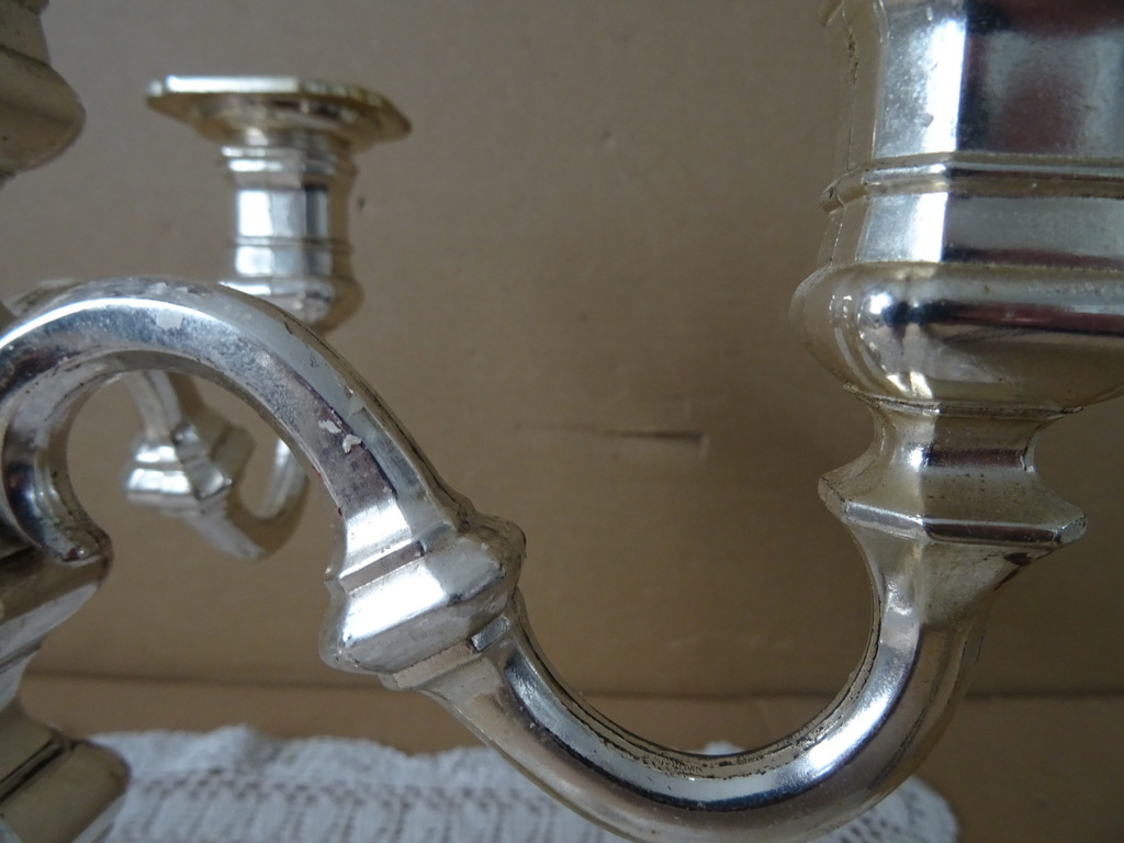 Vintage verzilverde kandelaar 23cm - Afbeelding 14