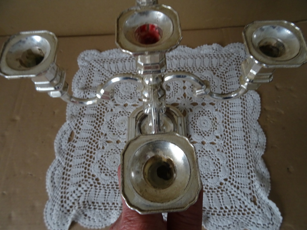 Vintage verzilverde kandelaar 23cm - Afbeelding 21