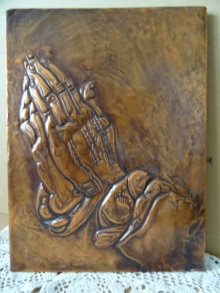 Plaquette Albrecht Dürer Biddende handen 19x26cm - Afbeelding 2