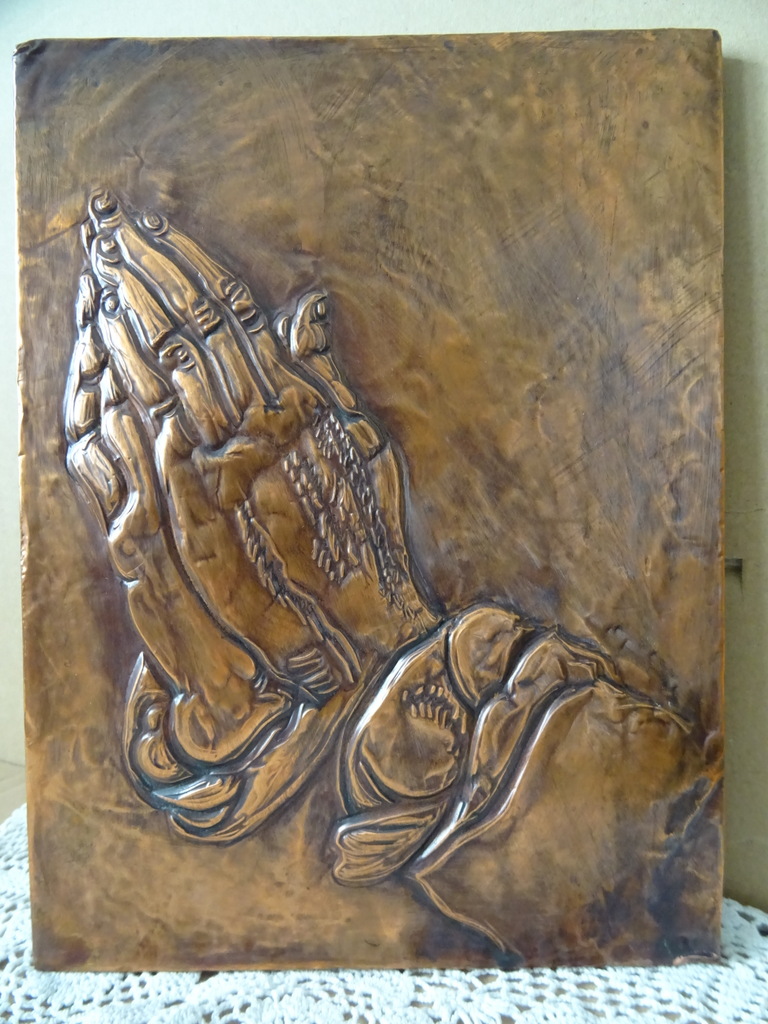 Plaquette Albrecht Dürer Biddende handen 19x26cm - Afbeelding 3
