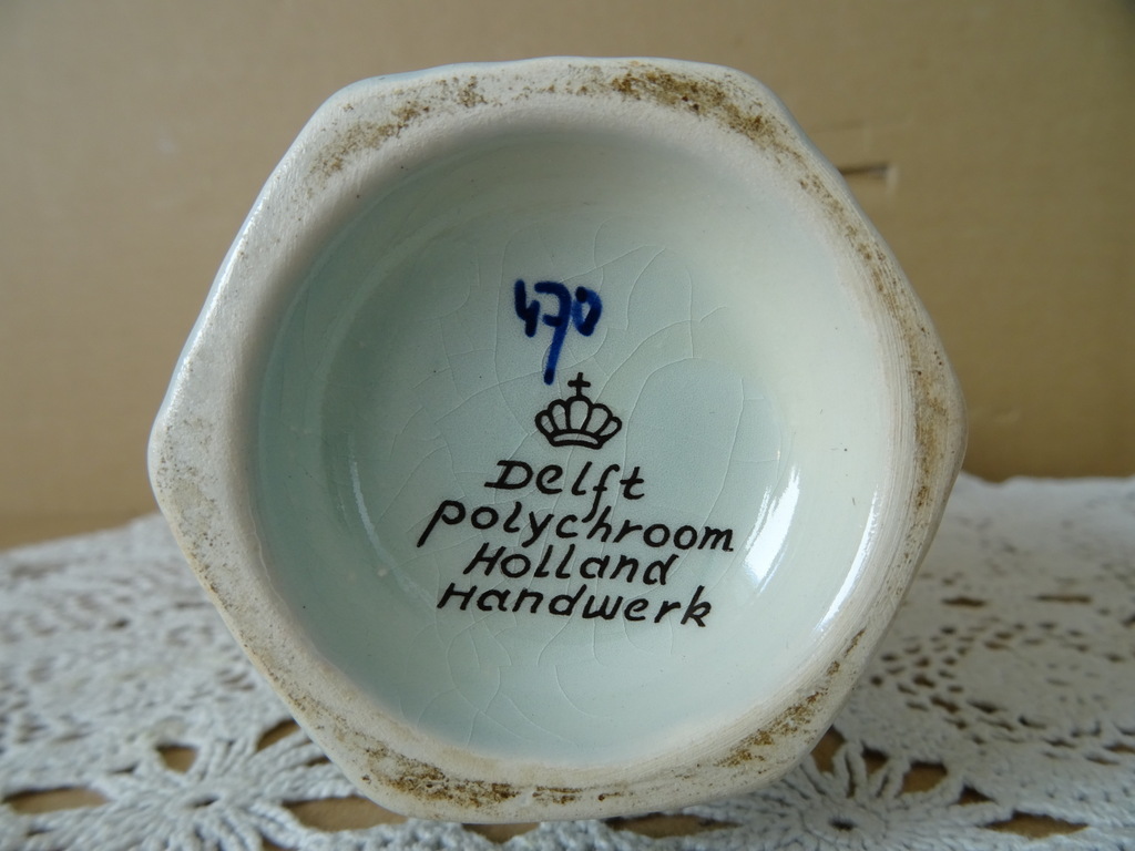 Vintage vaasje Delft Polychroom Holland 15cm - Afbeelding 9