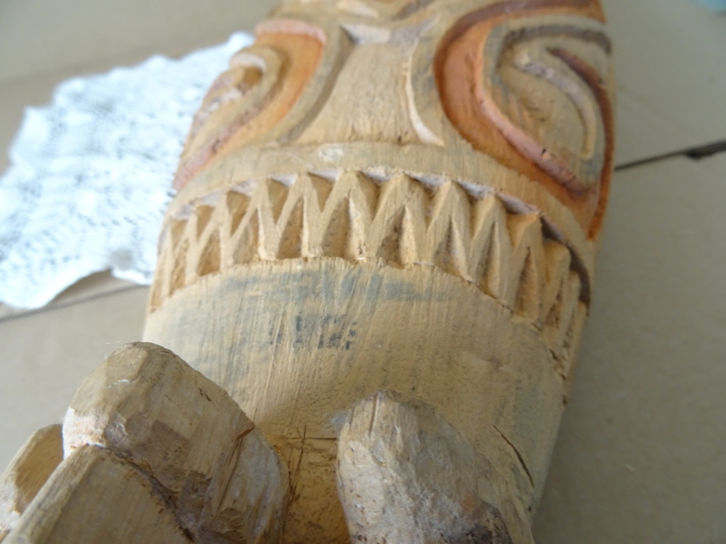 Inheemse schaal Asmat Papoea 83cm perahu - Afbeelding 20
