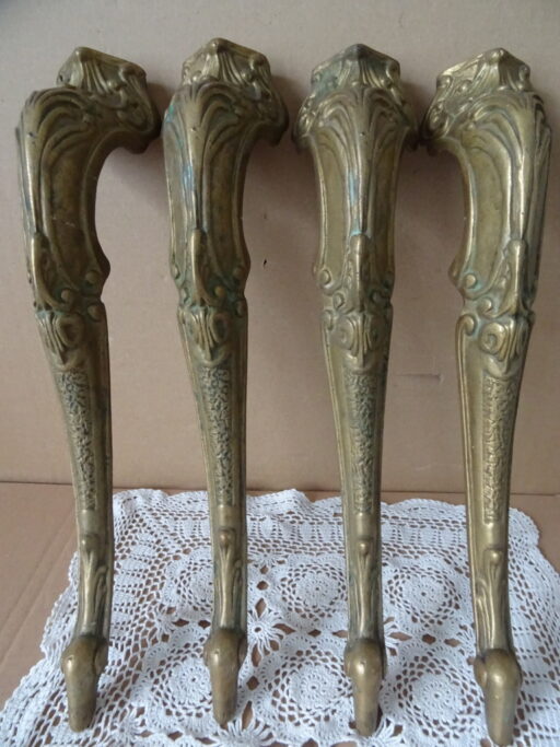 Antieke messing tafelpoten Hollywood Regency stijl 37cm