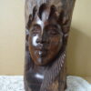 Vintage ebbenhouten beeld vrouw tweekoppig 26cm