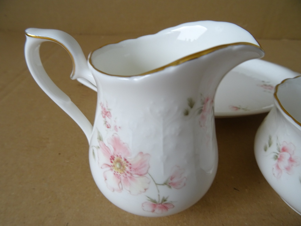 Vintage verguld melk en suiker stel Royal Albert Breath of Spring - Afbeelding 3