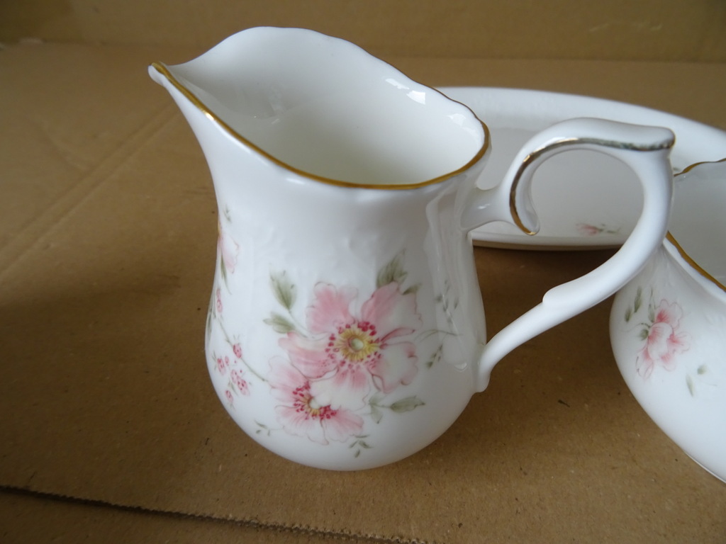 Vintage verguld melk en suiker stel Royal Albert Breath of Spring - Afbeelding 5
