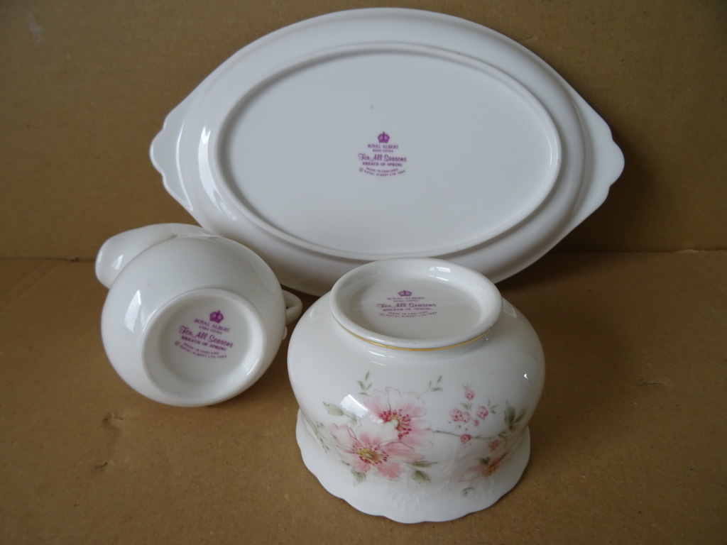 Vintage verguld melk en suiker stel Royal Albert Breath of Spring - Afbeelding 9
