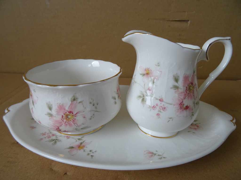 Vintage verguld melk en suiker stel Royal Albert Breath of Spring - Afbeelding 12