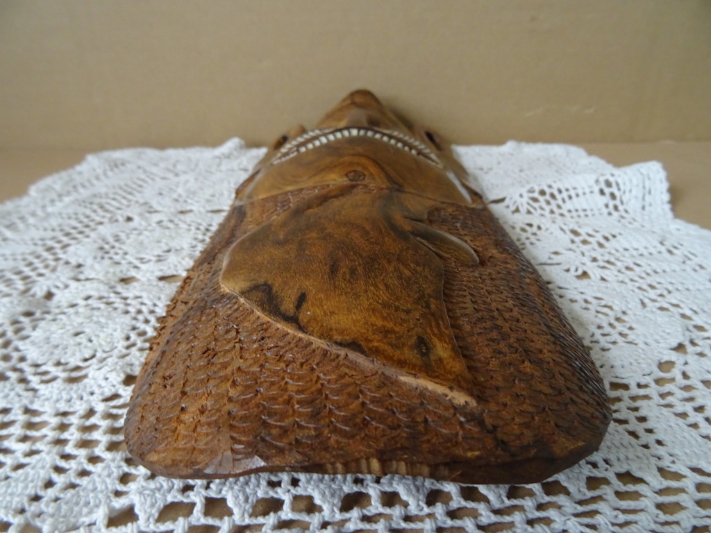 Houten masker Kenia met parelmoer 32cm - Afbeelding 12
