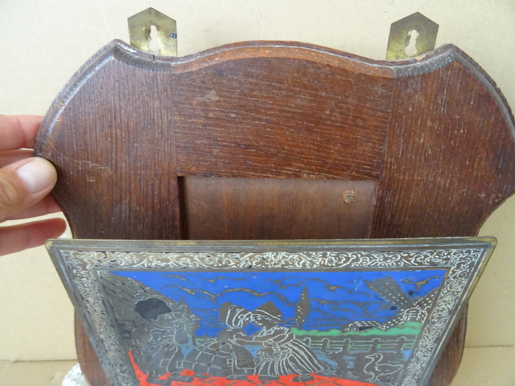 Antieke of vintage Oud-Hollandse krantenbak wand geëmailleerd - Afbeelding 6