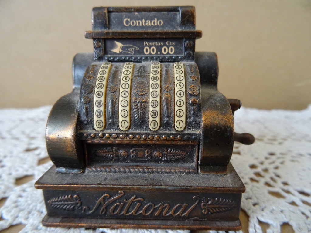 Koperen puntenslijper kassa 6cm vintage