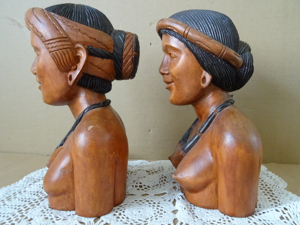 Inheemse houten beelden man en vrouw Filipijnen 21cm - Afbeelding 10