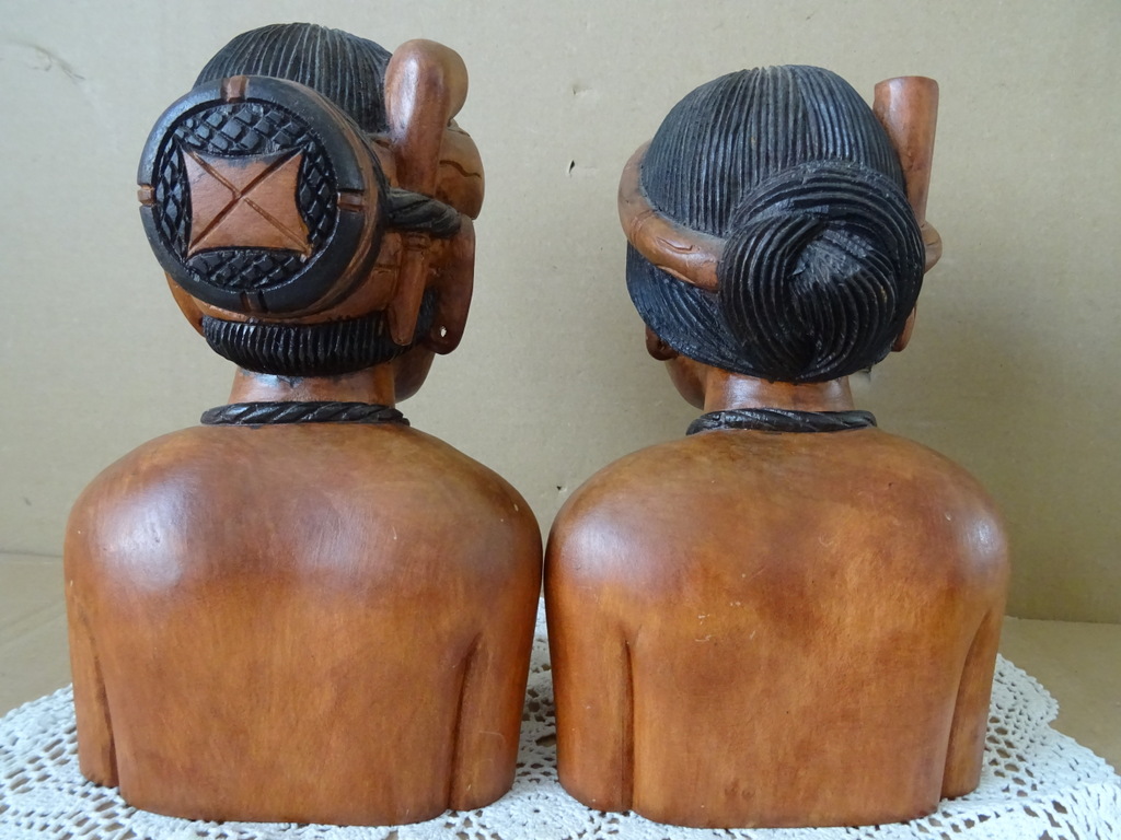 Inheemse houten beelden man en vrouw Filipijnen 21cm - Afbeelding 12