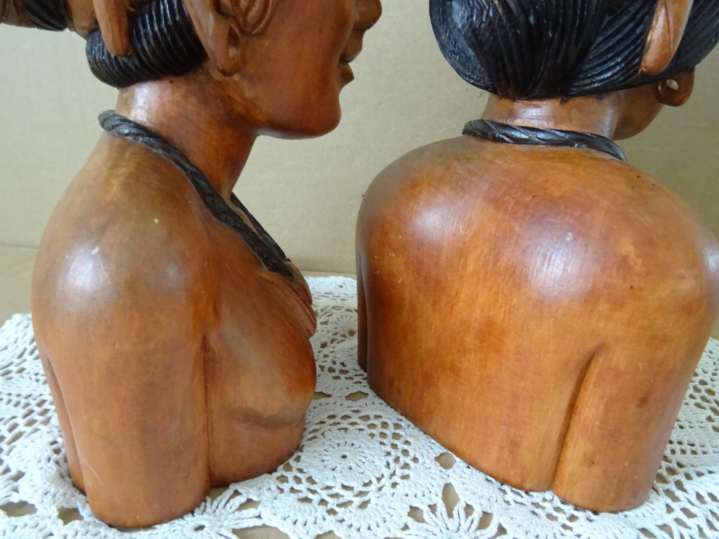 Inheemse houten beelden man en vrouw Filipijnen 21cm - Afbeelding 13