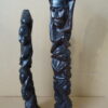Set ebbenhouten beelden levensboom 31cm en 37cm