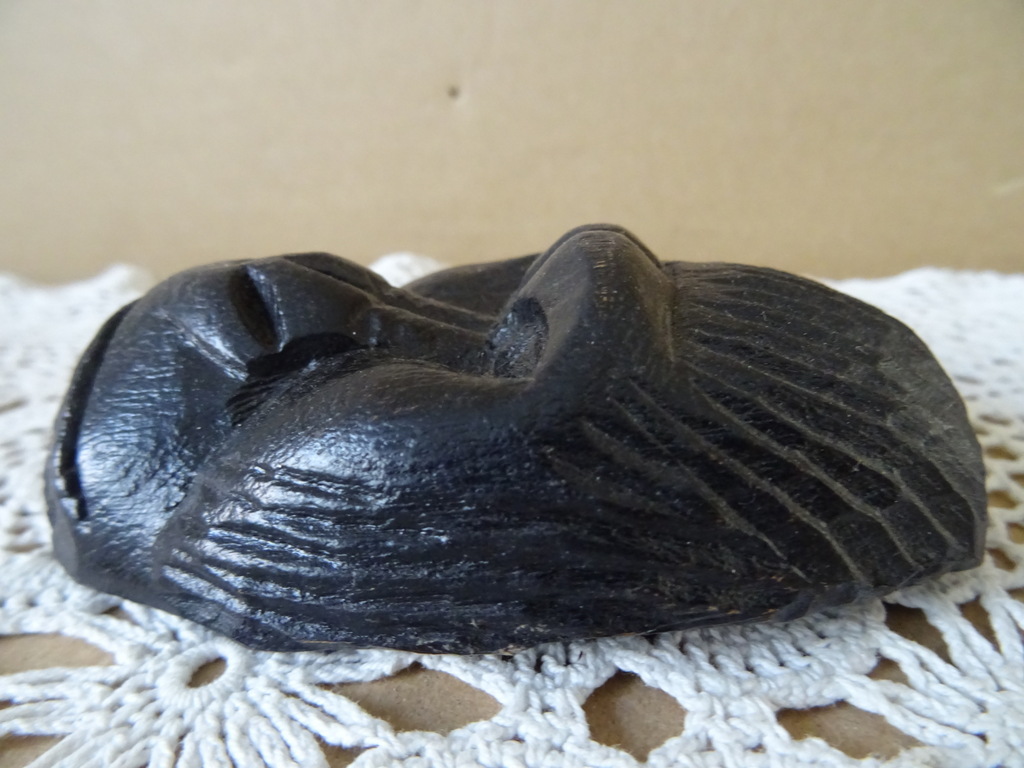 Inheems houten miniatuur masker gorilla Mali 10cm - Afbeelding 4