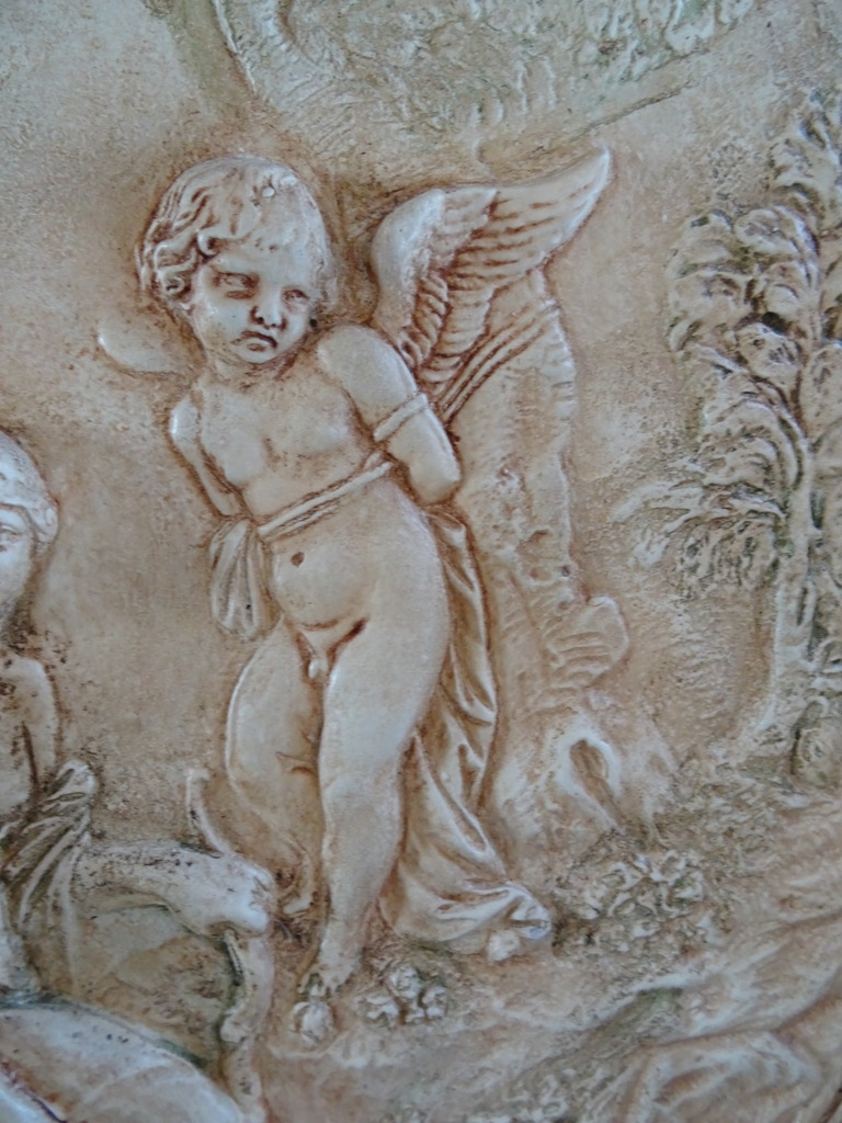 Antiek of vintage wandpaneel Sint Sebastiaan 81x87cm - Afbeelding 6