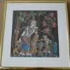 Vintage Thaise zijdeschildering in luxe omlijsting 31x33cm