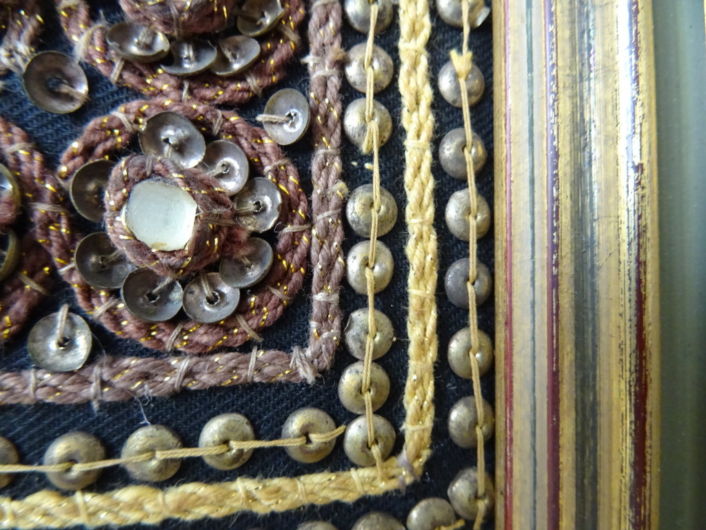Vintage Kalaga wandtapijt Birma 66x66cm - Afbeelding 14