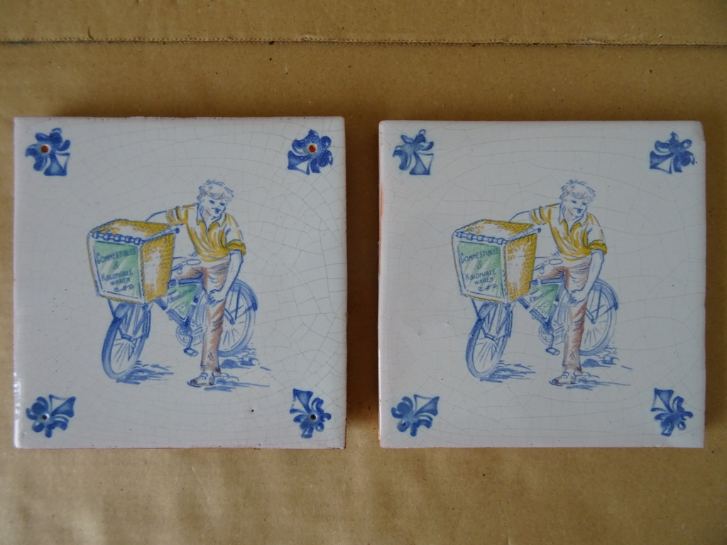Replica 19e-eeuwse tegel met bakfiets Plateelbakkerij De Swaen - Afbeelding 9