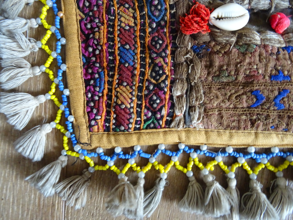 Vintage handgeweven kleed of wandkleed Afghanistan 108x72cm - Afbeelding 3