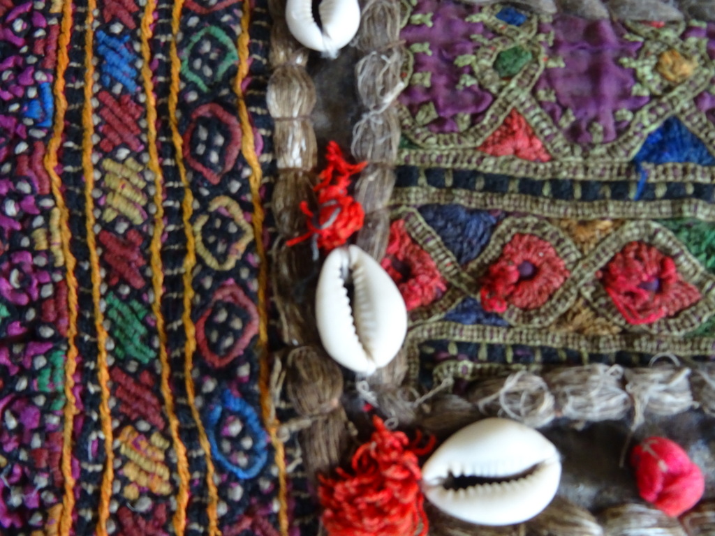 Vintage handgeweven kleed of wandkleed Afghanistan 108x72cm - Afbeelding 4
