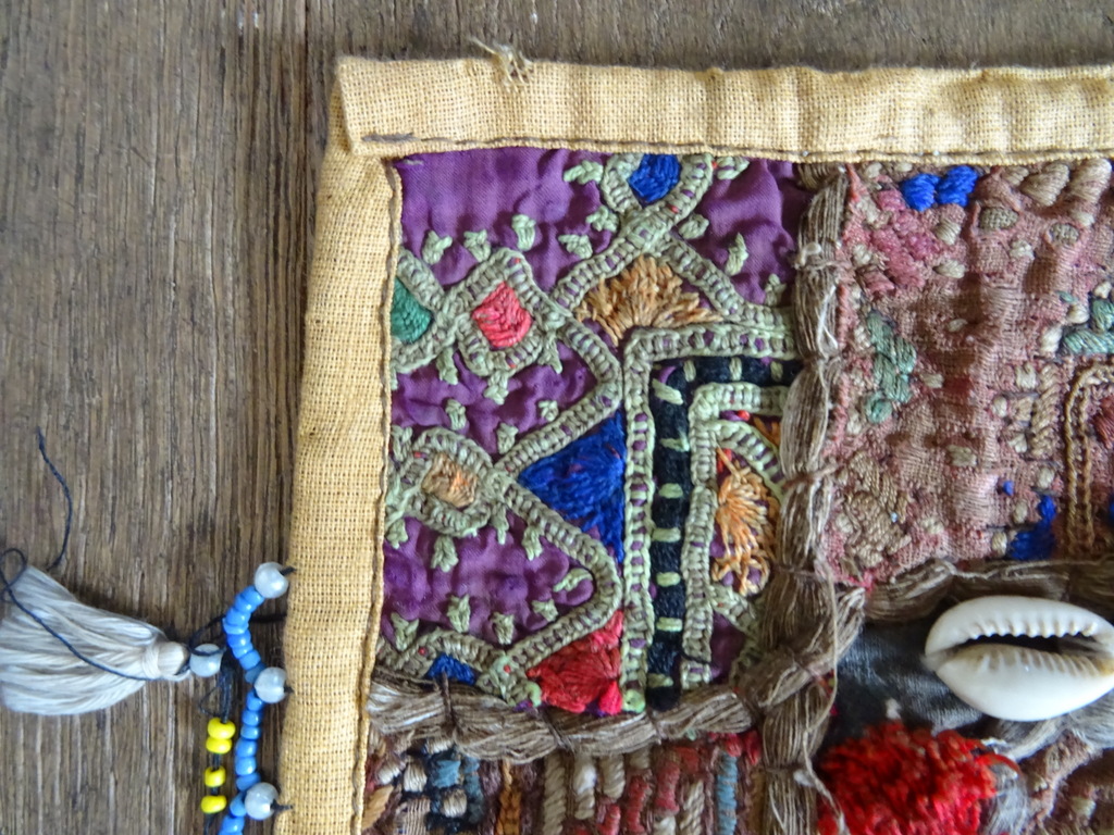 Vintage handgeweven kleed of wandkleed Afghanistan 108x72cm - Afbeelding 6