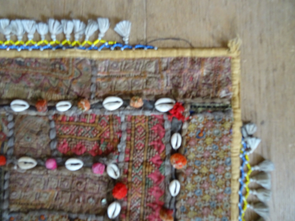 Vintage handgeweven kleed of wandkleed Afghanistan 108x72cm - Afbeelding 8