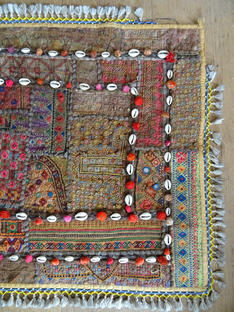 Vintage handgeweven kleed of wandkleed Afghanistan 108x72cm - Afbeelding 13
