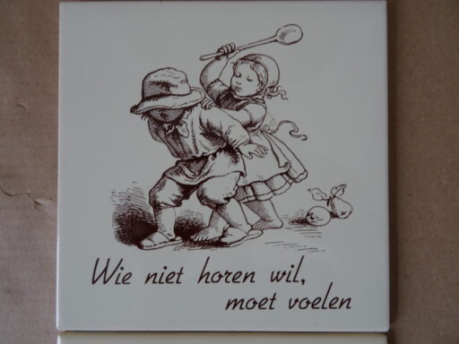 Alternative view of Vintage tegels met spreuk o.a. Mosa 19 euro per stuk
