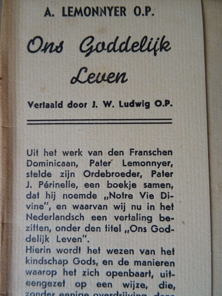 A. Lemonnyer O.P. Ons Goddelijk Leven - Afbeelding 7