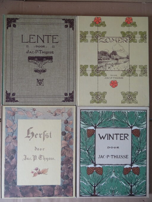 Set plaatjesalbums Jac. P. Thijsse Lente Zomer Herfst Winter