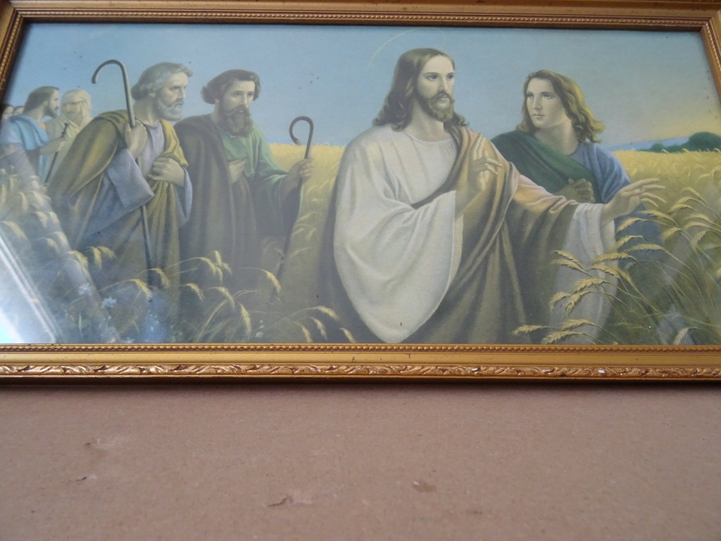 Vintage prent Giovanni Jezus Christus in het korenveld 40x21cm - Afbeelding 5