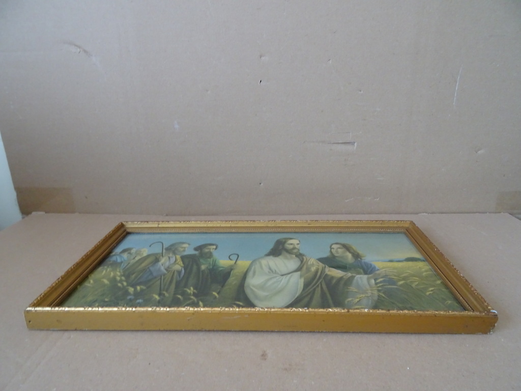 Vintage prent Giovanni Jezus Christus in het korenveld 40x21cm - Afbeelding 7