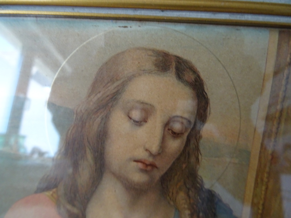 Vintage prent Jezus Christus zegent brood en wijn 35x26cm - Afbeelding 3