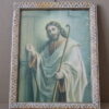Vintage prent Jezus Christus op deur kloppend 21x27cm