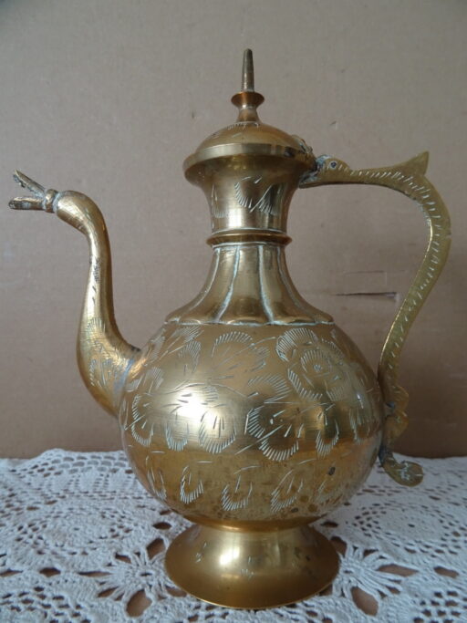 Vintage koperen aftaba waterkan India 20cm