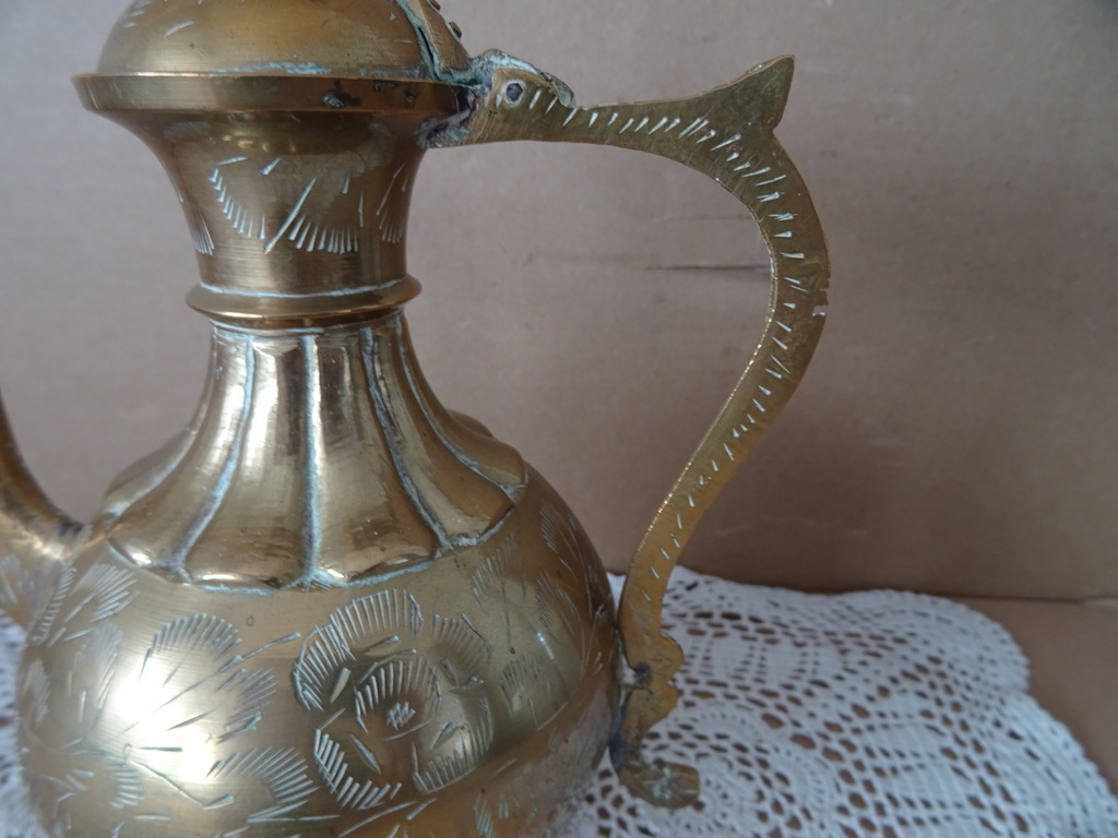 Vintage koperen aftaba waterkan India 20cm - Afbeelding 6
