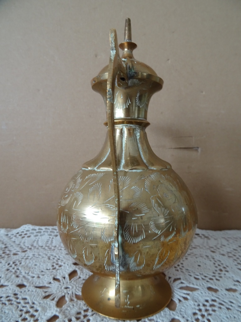 Vintage koperen aftaba waterkan India 20cm - Afbeelding 7