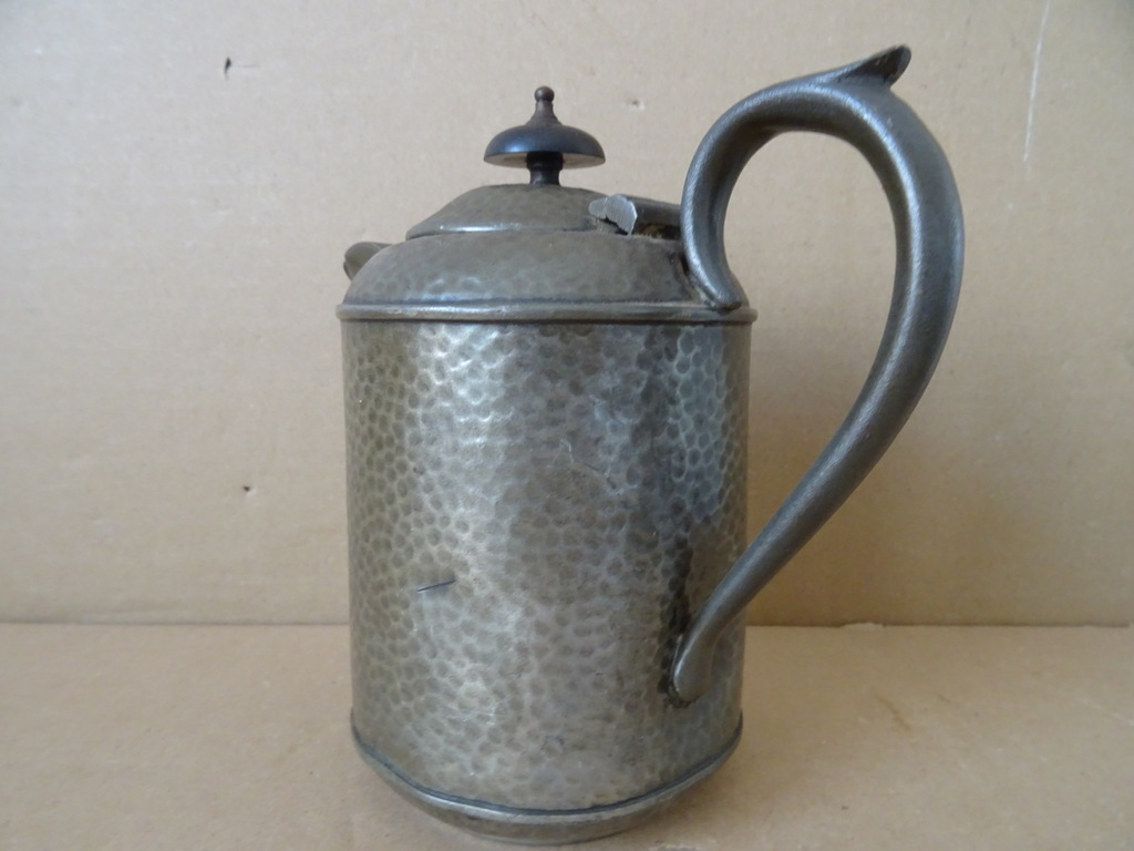 Antieke of vintage koffiekan Craftsman Pewter Sheffield 16cm - Afbeelding 6