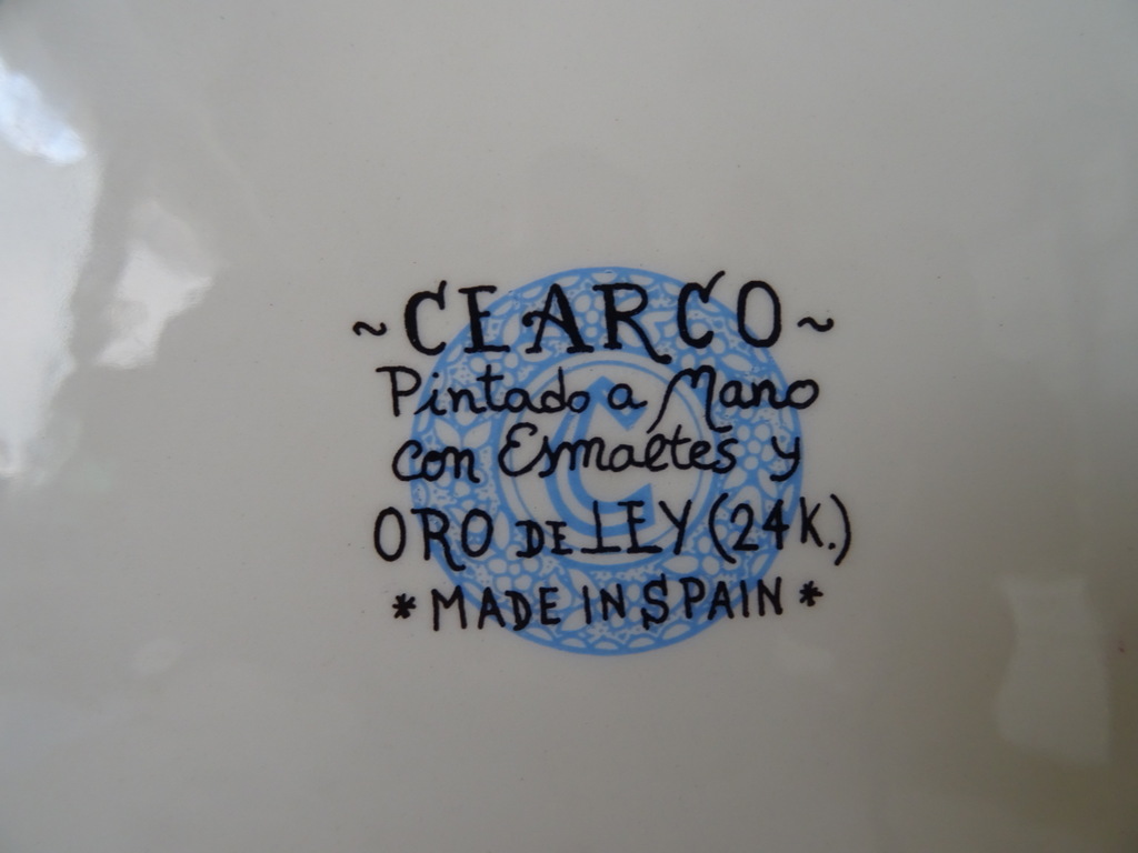 Vintage rijkelijk verguld wandbord Cearco Spain 21cm - Afbeelding 8