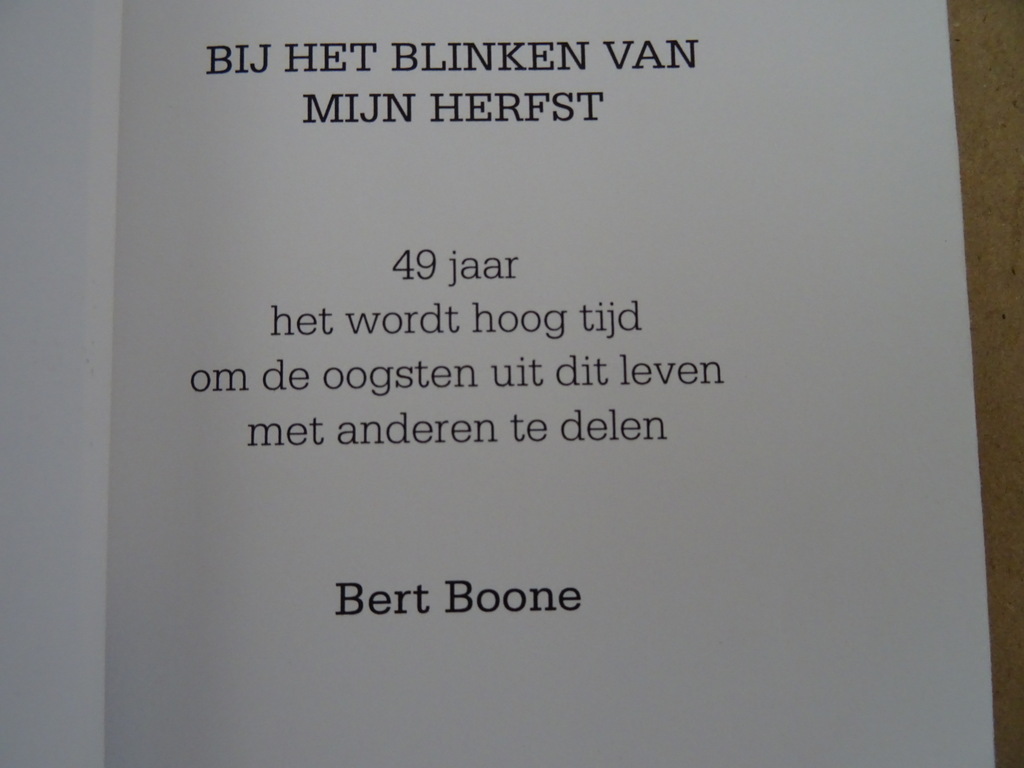 Bert Boone Bij het blinken van mijn herfst Gedichten - Afbeelding 5